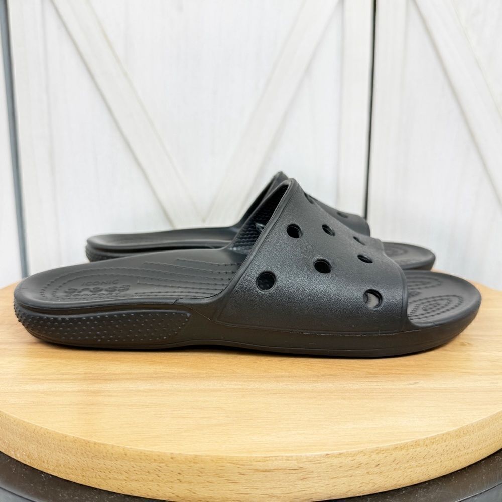 Crocs Classic Slide Sandals Black Unisex Size 7 Men 9 Women
